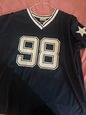 Navy Mesh Jersey with White 98 Detail